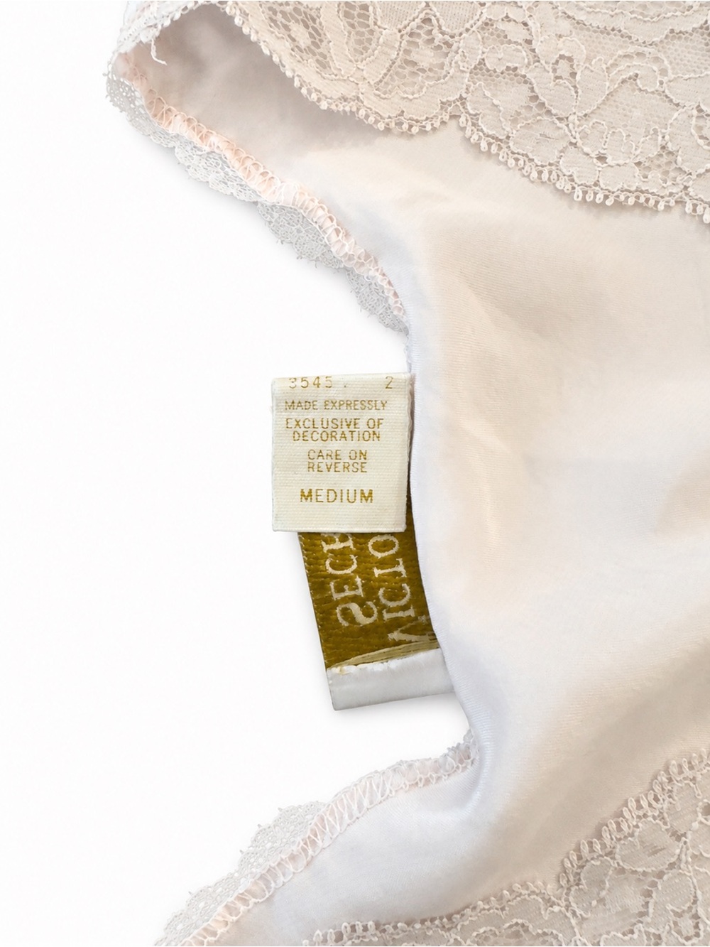 Vintage Victoria's Secret Gold Label Pink Satin Lace Chemise Top Med - Picture 7 of 12